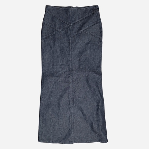 Bisou Bisou Denim Maxi Skirt | Y2K | Jean | Blue | Abstract | Size 2 - Picture 4 of 12